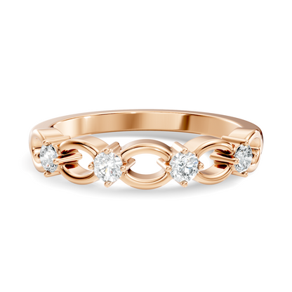 Round Cut White Colorless Diamond Unique Art Deco Dainty Half Eternity Vintage Wedding Band For Her - HIGHCARAT DIAMONDS