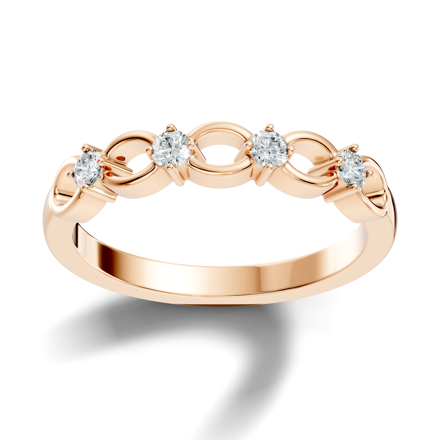 Round Cut White Colorless Diamond Unique Art Deco Dainty Half Eternity Vintage Wedding Band For Her - HIGHCARAT DIAMONDS