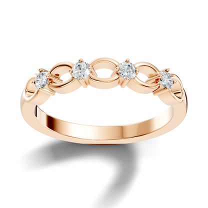 Round Cut White Colorless Diamond Unique Art Deco Dainty Half Eternity Vintage Wedding Band For Her - HIGHCARAT DIAMONDS