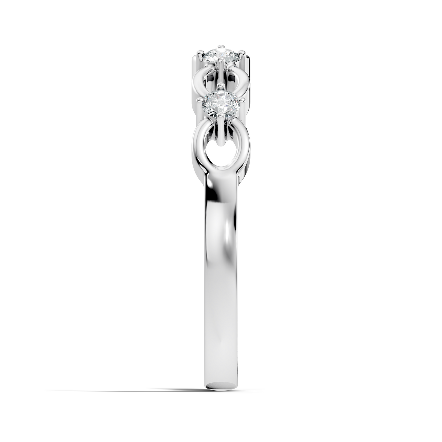 Round Cut White Colorless Diamond Unique Art Deco Dainty Half Eternity Vintage Wedding Band For Her - HIGHCARAT DIAMONDS