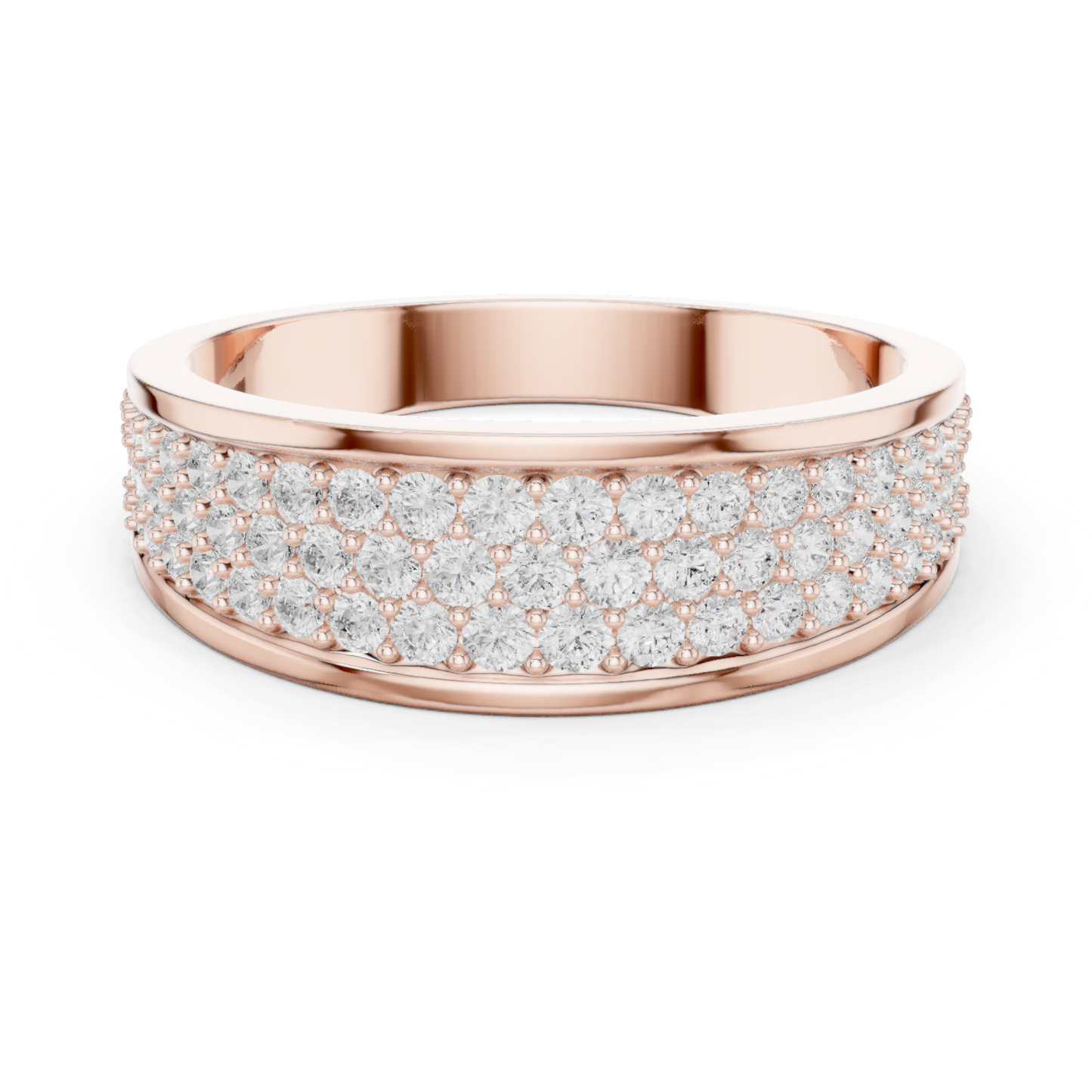 18k Solid Gold Round Shapes Lab grown & Natural Diamond Men Ring For Every Occasionally Wear For Her - HIGHCARAT DIAMONDS