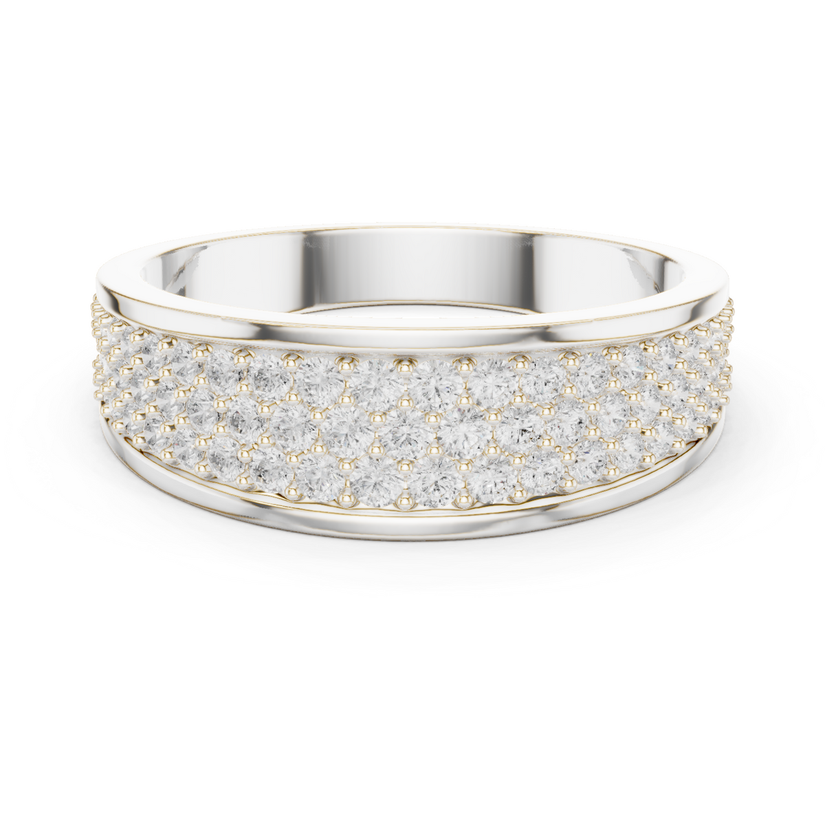 18k Solid Gold Round Shapes Lab grown & Natural Diamond Men Ring For Every Occasionally Wear For Her - HIGHCARAT DIAMONDS