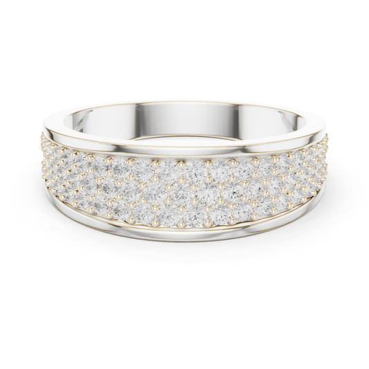 18k Solid Gold Round Shapes Lab grown & Natural Diamond Men Ring For Every Occasionally Wear For Her - HIGHCARAT DIAMONDS