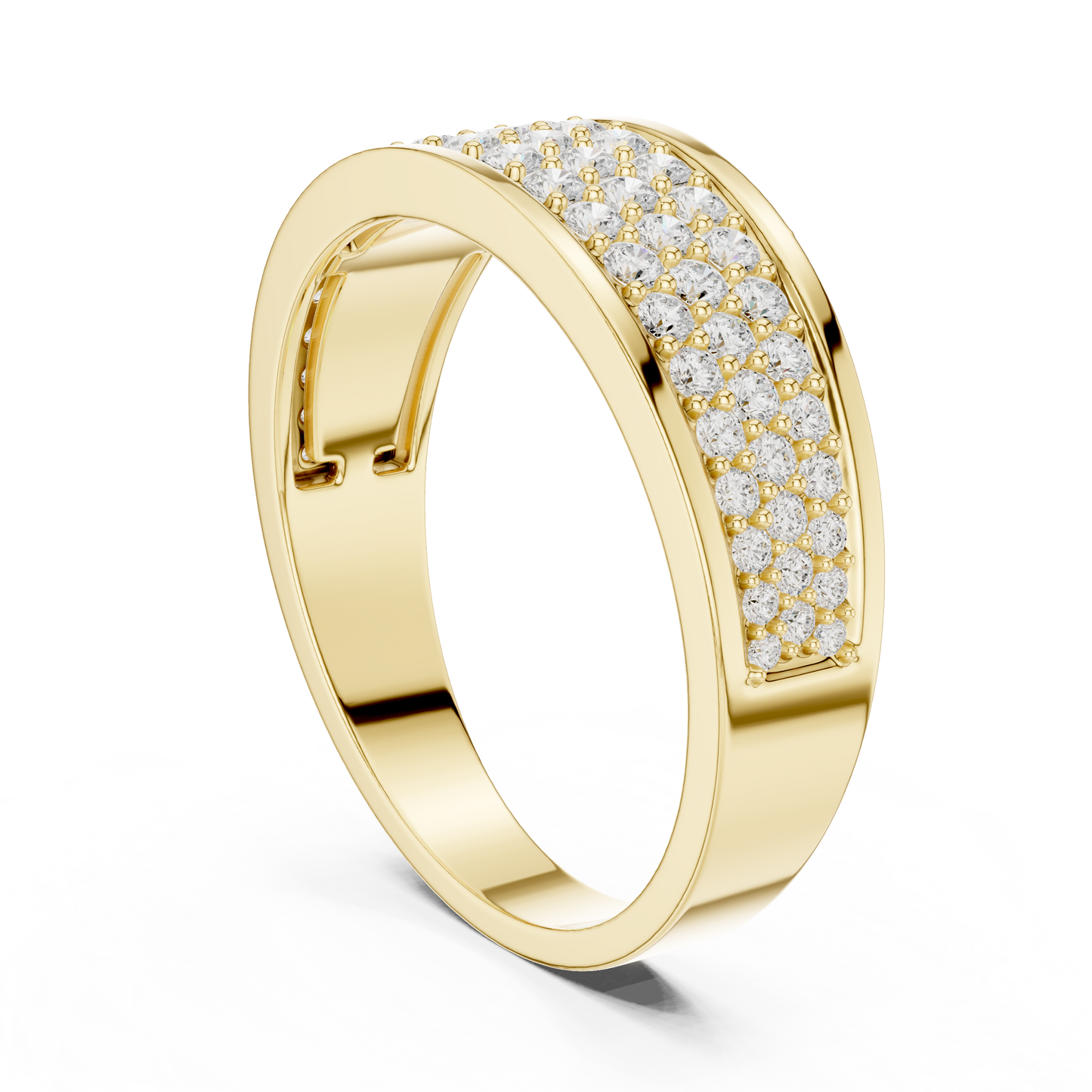 18k Solid Gold Round Shapes Lab grown & Natural Diamond Men Ring For Every Occasionally Wear For Her - HIGHCARAT DIAMONDS