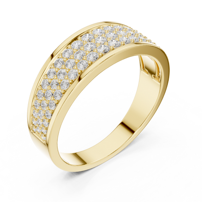 18k Solid Gold Round Shapes Lab grown & Natural Diamond Men Ring For Every Occasionally Wear For Her - HIGHCARAT DIAMONDS