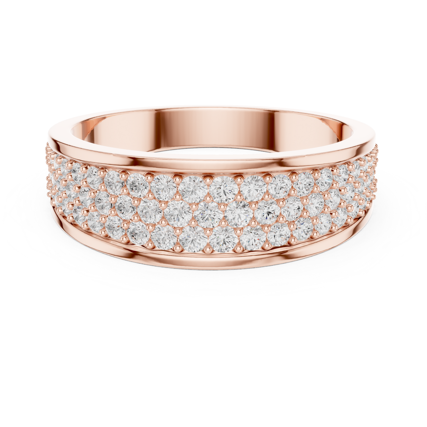 18k Solid Gold Round Shapes Lab grown & Natural Diamond Men Ring For Every Occasionally Wear For Her - HIGHCARAT DIAMONDS