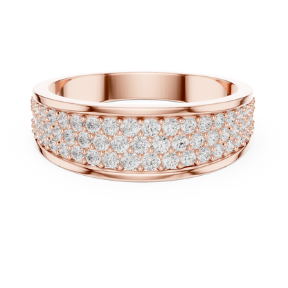 18k Solid Gold Round Shapes Lab grown & Natural Diamond Men Ring For Every Occasionally Wear For Her - HIGHCARAT DIAMONDS