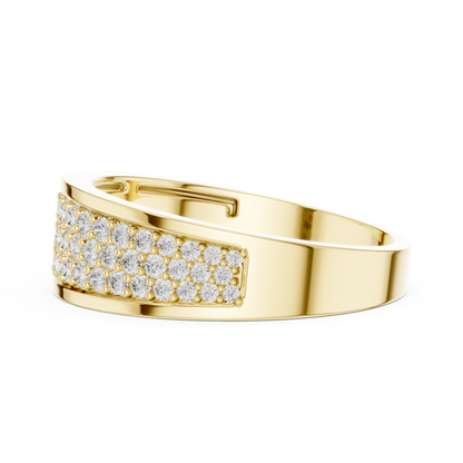 18k Solid Gold Round Shapes Lab grown & Natural Diamond Men Ring For Every Occasionally Wear For Her - HIGHCARAT DIAMONDS