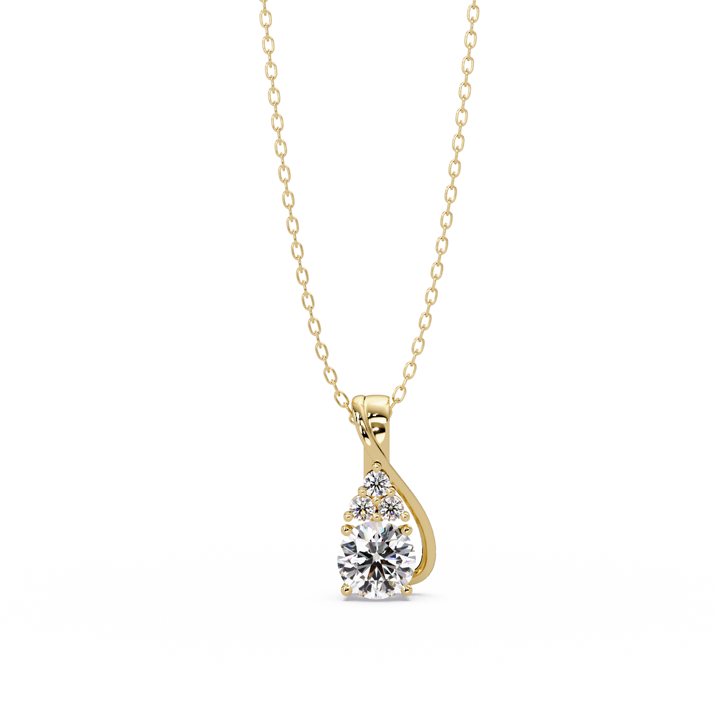 Round Cut Lab Grown Diamond Prong Set 4 Stone Pendant - HIGHCARAT DIAMONDS