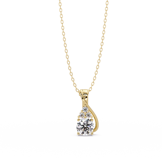 Round Cut Lab Grown Diamond Prong Set 4 Stone Pendant - HIGHCARAT DIAMONDS