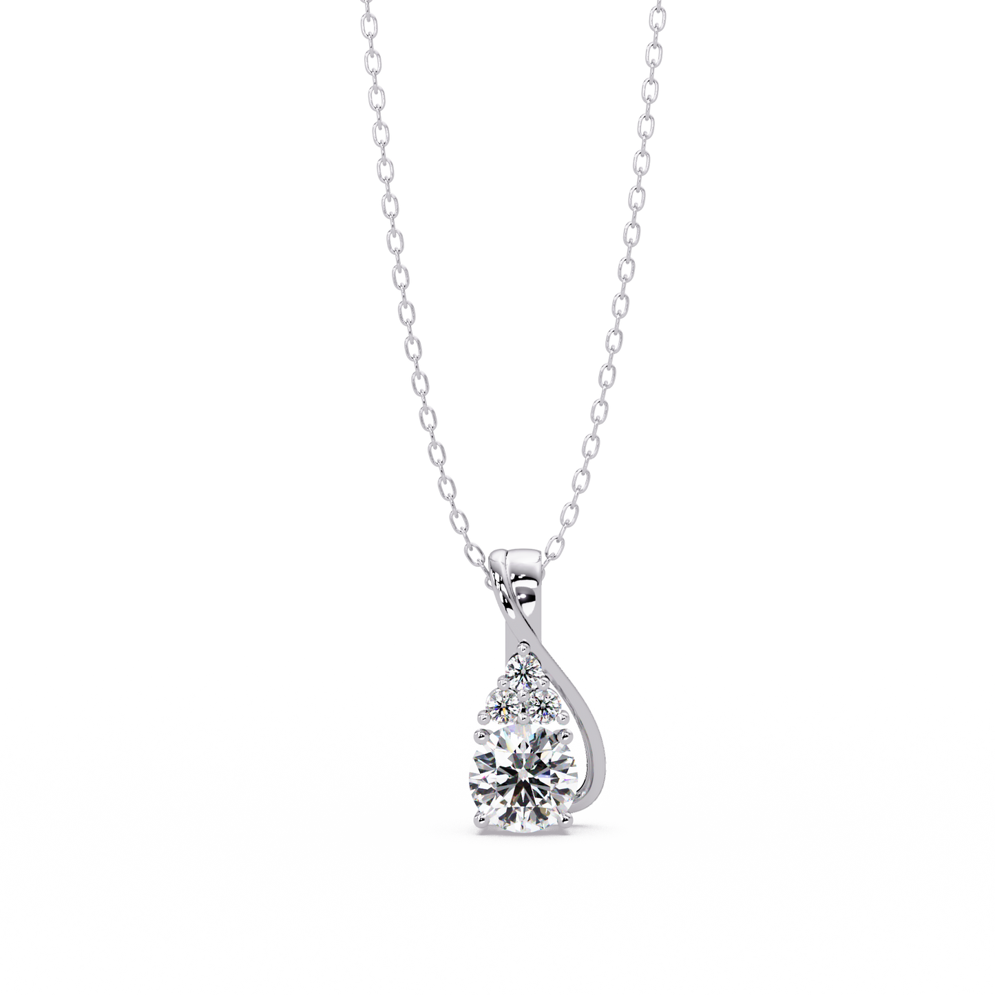 Round Cut Lab Grown Diamond Prong Set 4 Stone Pendant - HIGHCARAT DIAMONDS