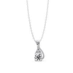 Round Cut Lab Grown Diamond Prong Set 4 Stone Pendant - HIGHCARAT DIAMONDS