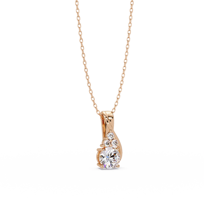 Round Cut Lab Grown Diamond Prong Set 4 Stone Pendant - HIGHCARAT DIAMONDS
