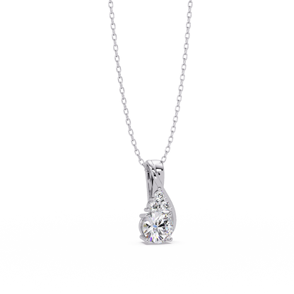 Round Cut Lab Grown Diamond Prong Set 4 Stone Pendant - HIGHCARAT DIAMONDS