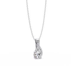 Round Cut Lab Grown Diamond Prong Set 4 Stone Pendant - HIGHCARAT DIAMONDS