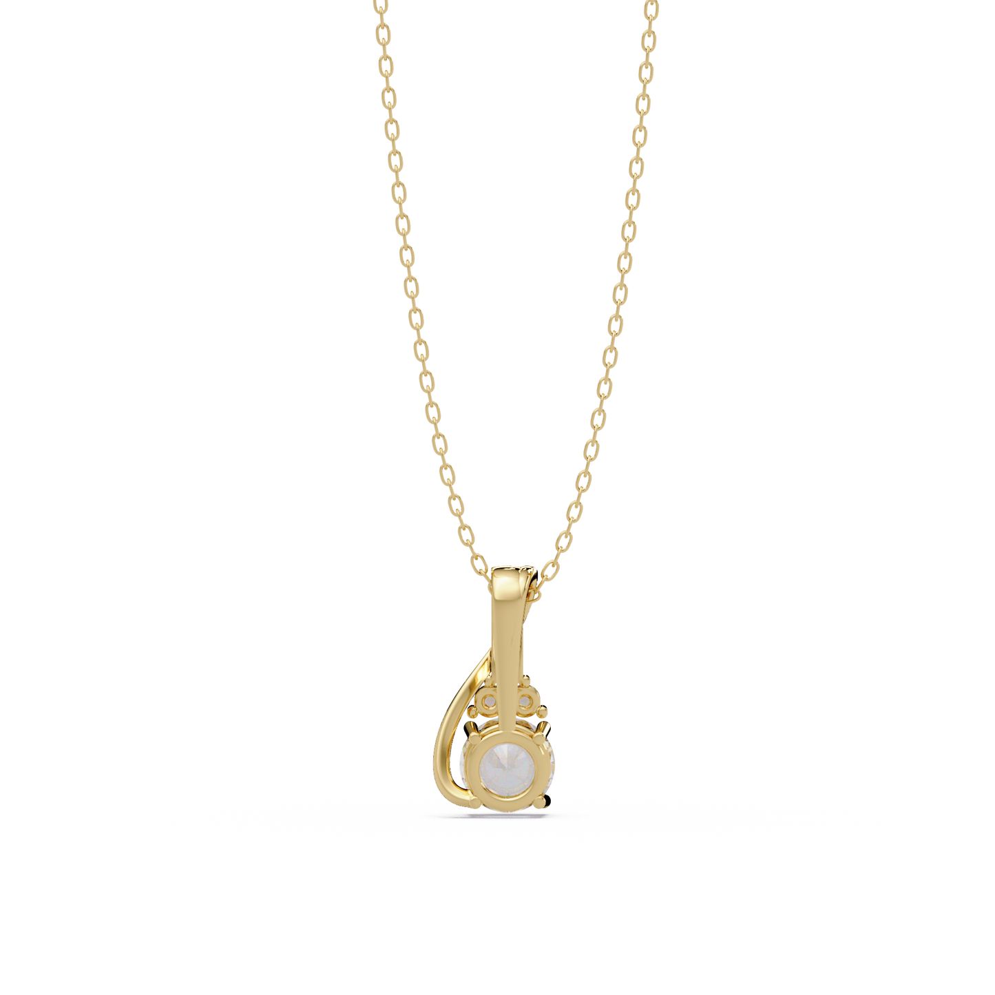 Round Cut Lab Grown Diamond Prong Set 4 Stone Pendant - HIGHCARAT DIAMONDS