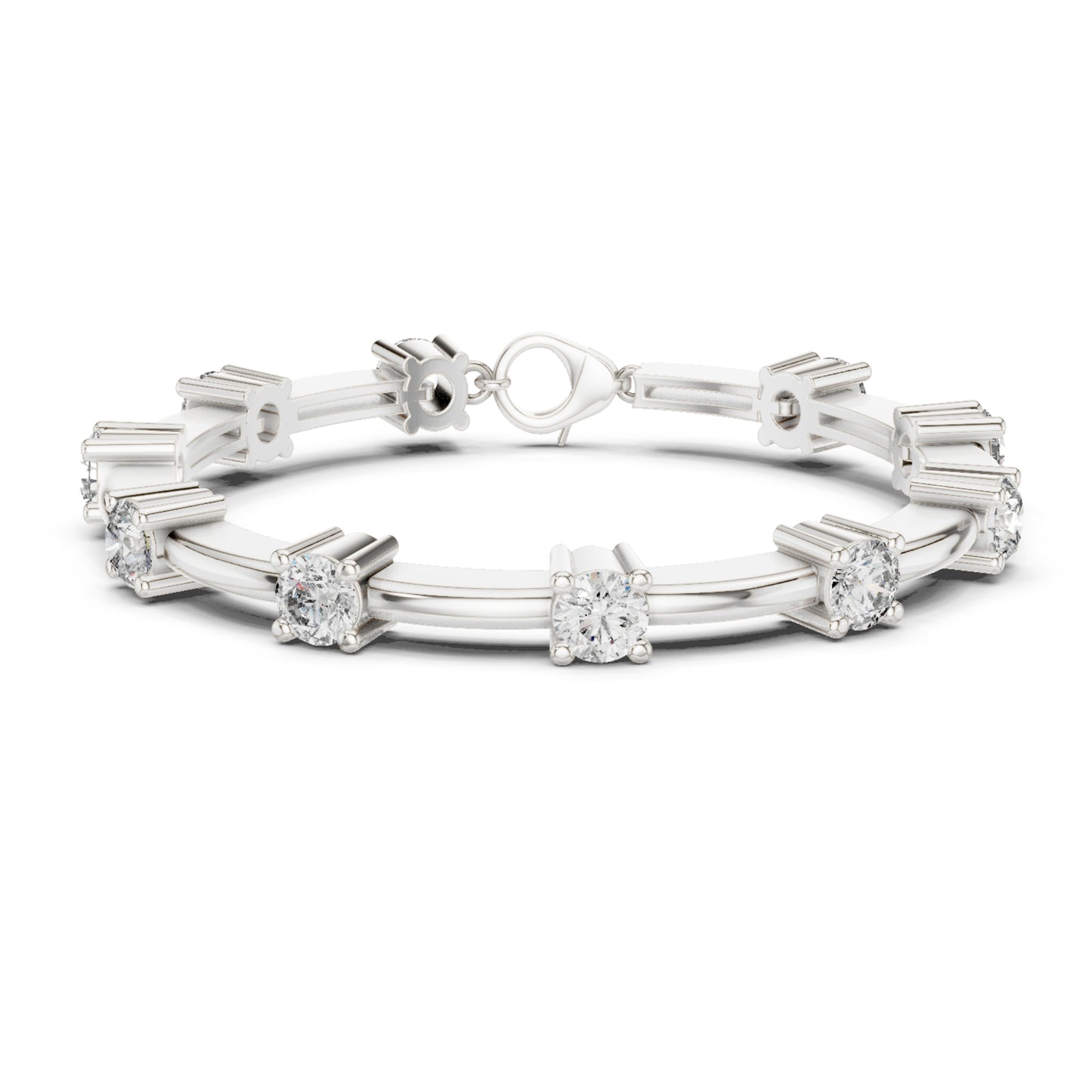 Vintage Round Cut Diamond Prong Set Elegant Cluster Dainty Wedding Bracelet For Women's In 4K Solid Gold - HIGHCARAT DIAMONDS