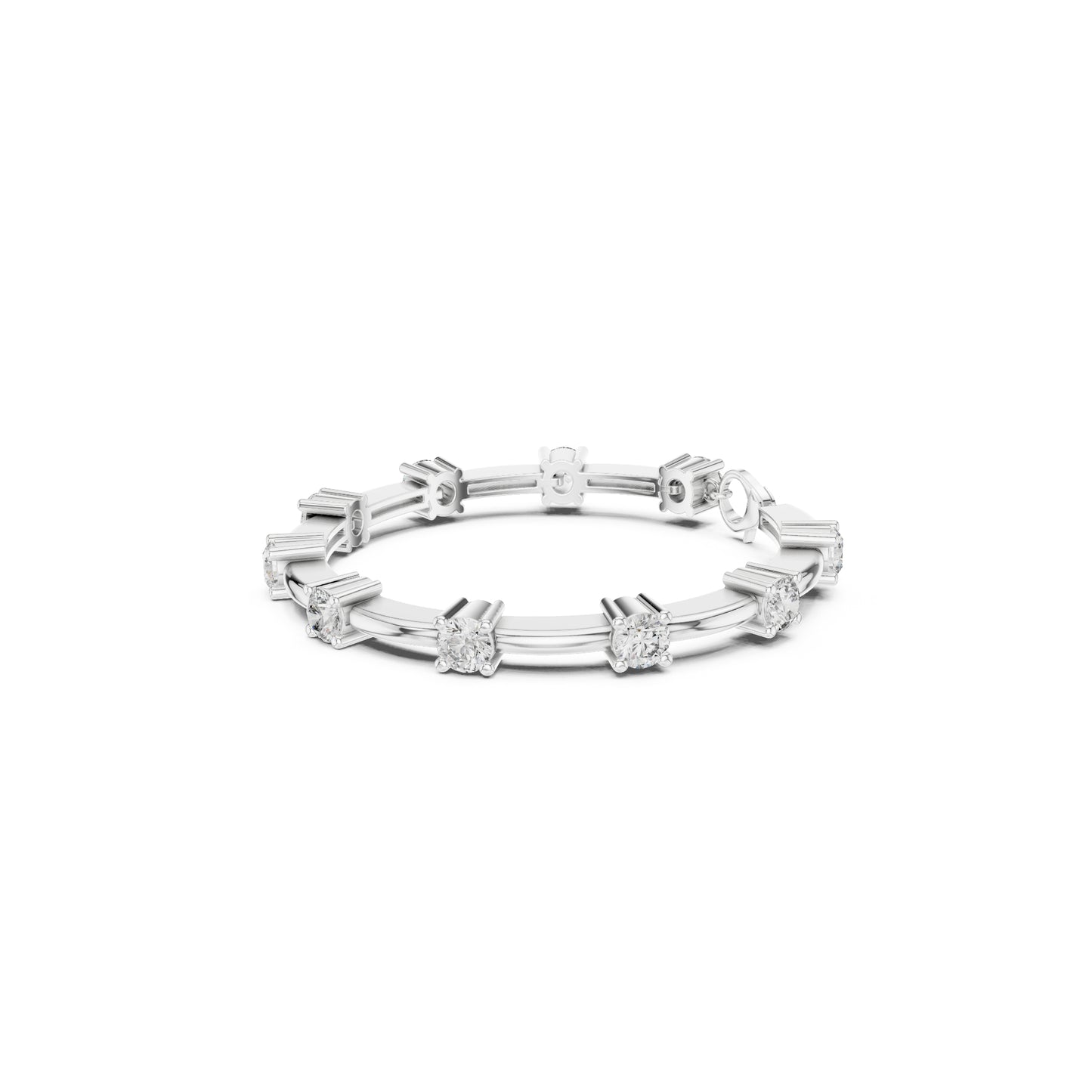 Vintage Round Cut Diamond Prong Set Elegant Cluster Dainty Wedding Bracelet For Women's In 4K Solid Gold - HIGHCARAT DIAMONDS