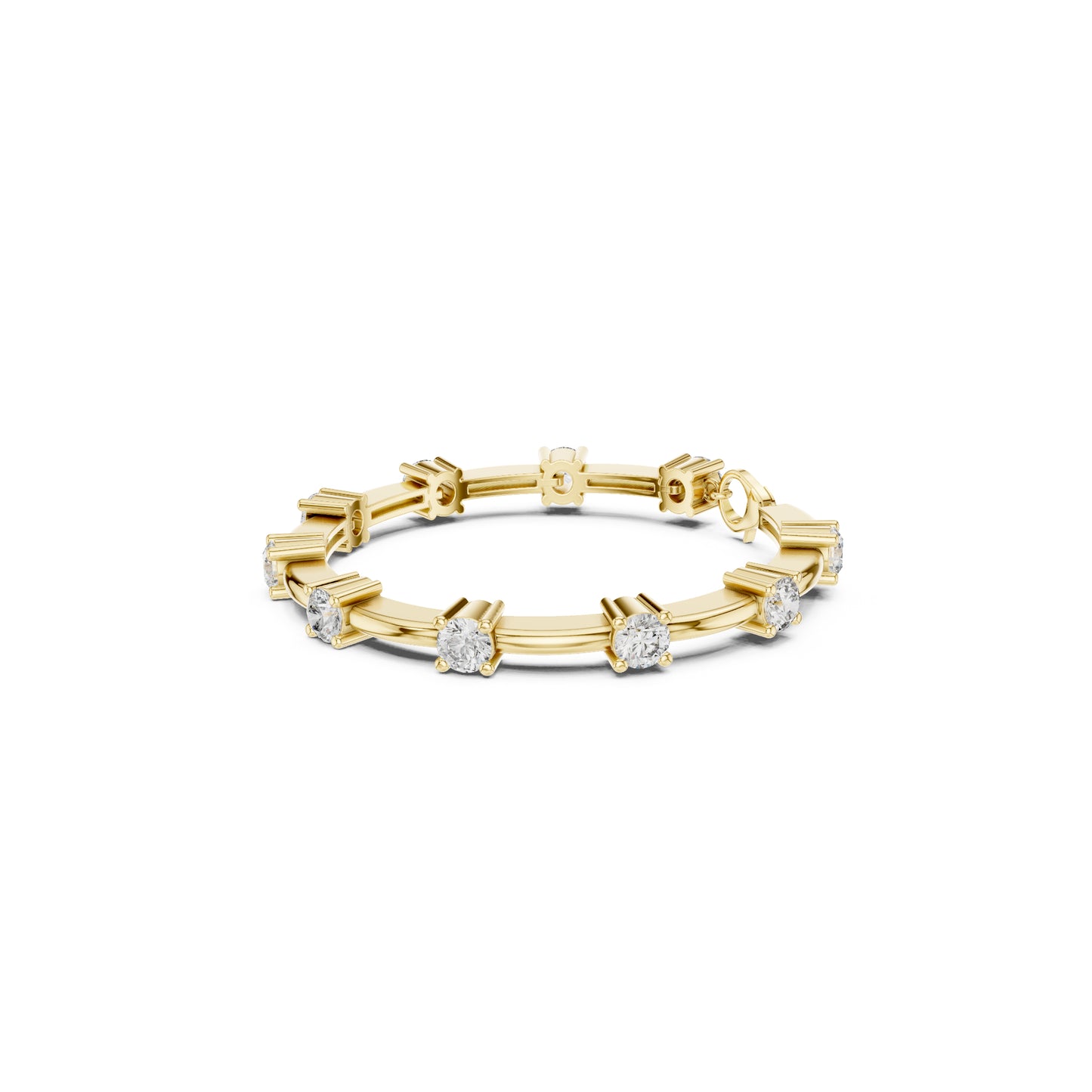 Vintage Round Cut Diamond Prong Set Elegant Cluster Dainty Wedding Bracelet For Women's In 4K Solid Gold - HIGHCARAT DIAMONDS