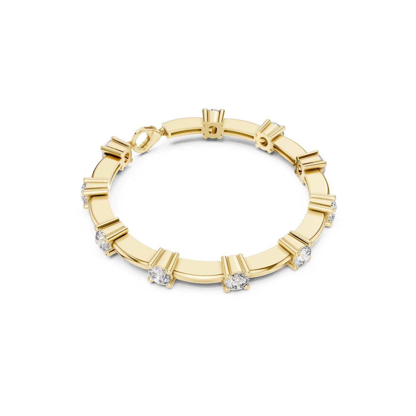 Vintage Round Cut Diamond Prong Set Elegant Cluster Dainty Wedding Bracelet For Women's In 4K Solid Gold - HIGHCARAT DIAMONDS