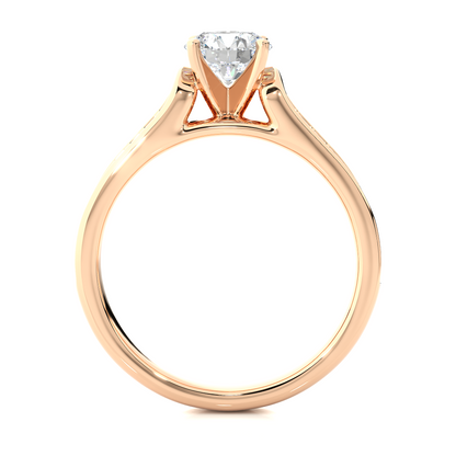 Round Cut Lab Grown Diamond Ring 1.29 CT IGI Certified Pave & Side Stones Anniversary ring her - HIGHCARAT DIAMONDS
