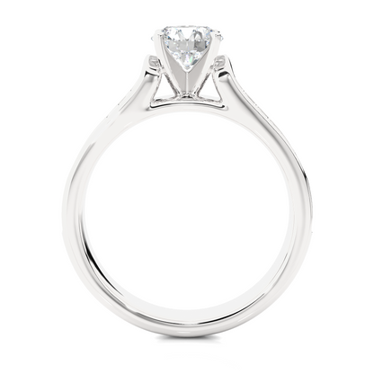 Round Cut Lab Grown Diamond Ring 1.29 CT IGI Certified Pave & Side Stones Anniversary ring her - HIGHCARAT DIAMONDS