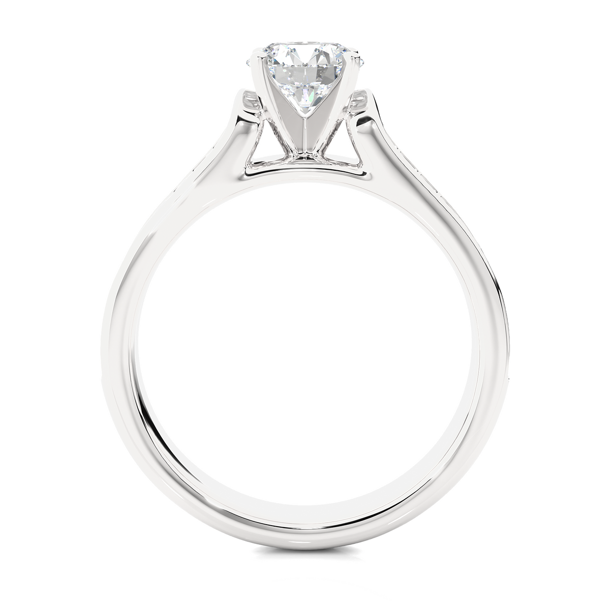 Round Cut Lab Grown Diamond Ring 1.29 CT IGI Certified Pave & Side Stones Anniversary ring her - HIGHCARAT DIAMONDS