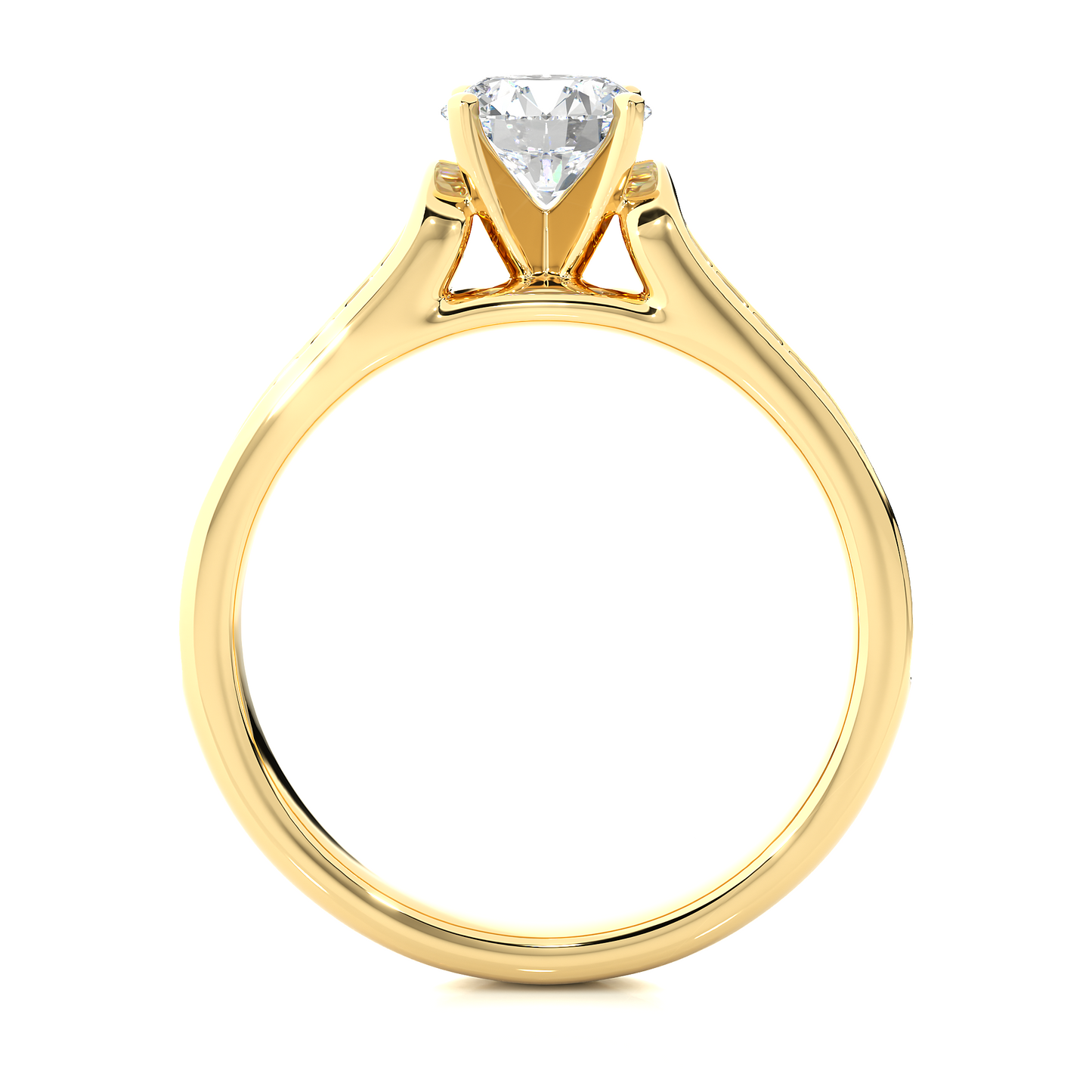 Round Cut Lab Grown Diamond Ring 1.29 CT IGI Certified Pave & Side Stones Anniversary ring her - HIGHCARAT DIAMONDS