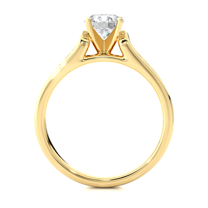 Round Cut Lab Grown Diamond Ring 1.29 CT IGI Certified Pave & Side Stones Anniversary ring her - HIGHCARAT DIAMONDS