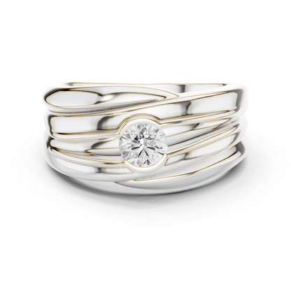 One Stone Solitaire Round Shape Lab grown Diamond Vintage Men's Diamond Ring - HIGHCARAT DIAMONDS