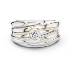 One Stone Solitaire Round Shape Lab grown Diamond Vintage Men's Diamond Ring - HIGHCARAT DIAMONDS