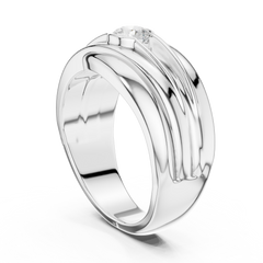 One Stone Solitaire Round Shape Lab grown Diamond Vintage Men's Diamond Ring - HIGHCARAT DIAMONDS