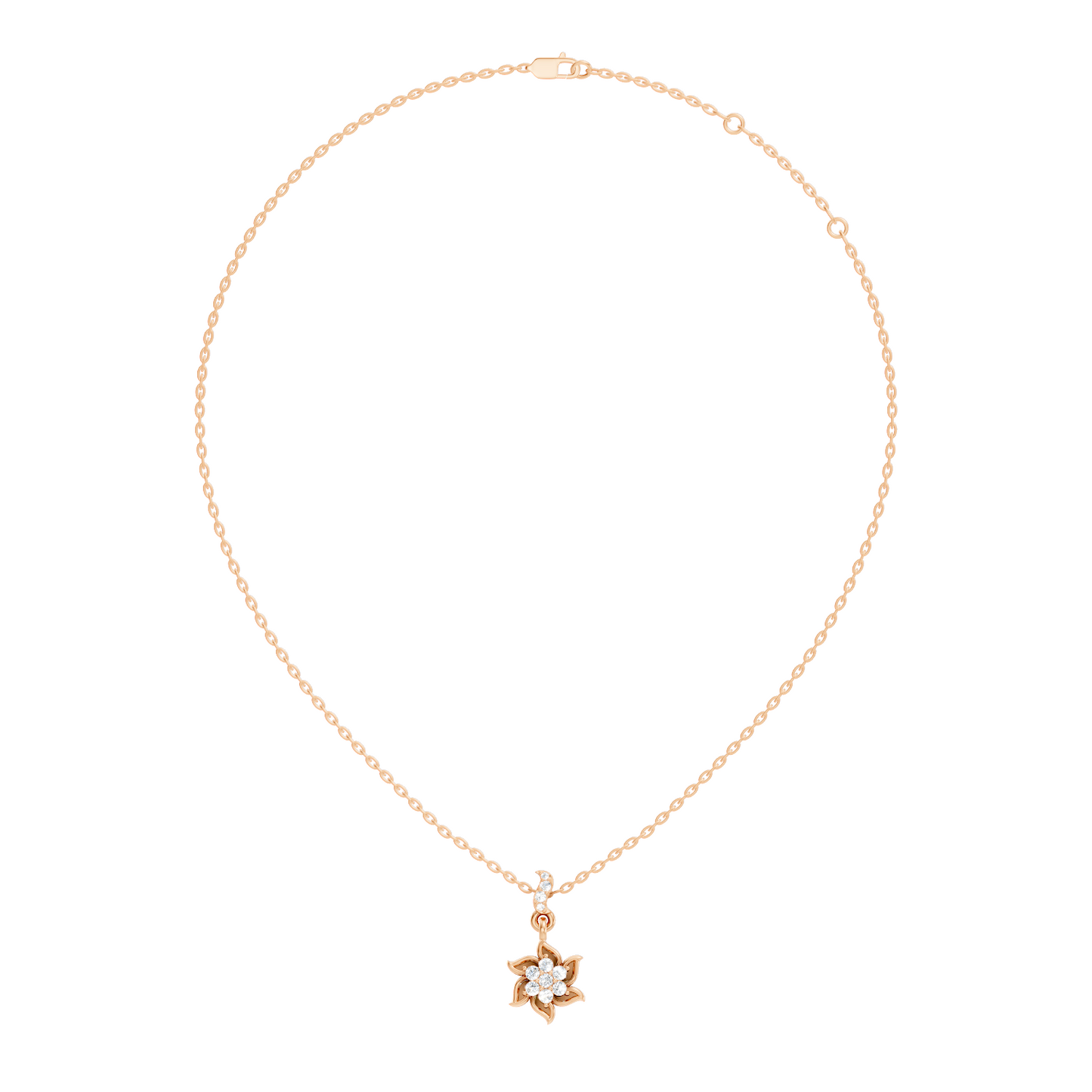 Elegant 0.21 Ct Round Diamond Charm in 14K Rose Gold Jewelry Collection - HIGHCARAT DIAMONDS
