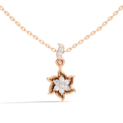 Elegant 0.21 Ct Round Diamond Charm in 14K Rose Gold Jewelry Collection - HIGHCARAT DIAMONDS