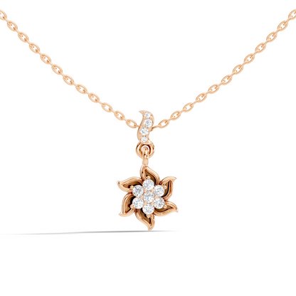 Elegant 0.21 Ct Round Diamond Charm in 14K Rose Gold Jewelry Collection - HIGHCARAT DIAMONDS
