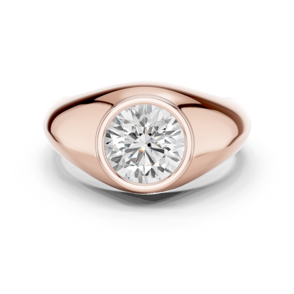 2.00 Ct Round Shape Lab grown Diamond 10k Solid White Shinny Gold Wedding Wear Men's Ring - HIGHCARAT DIAMONDS