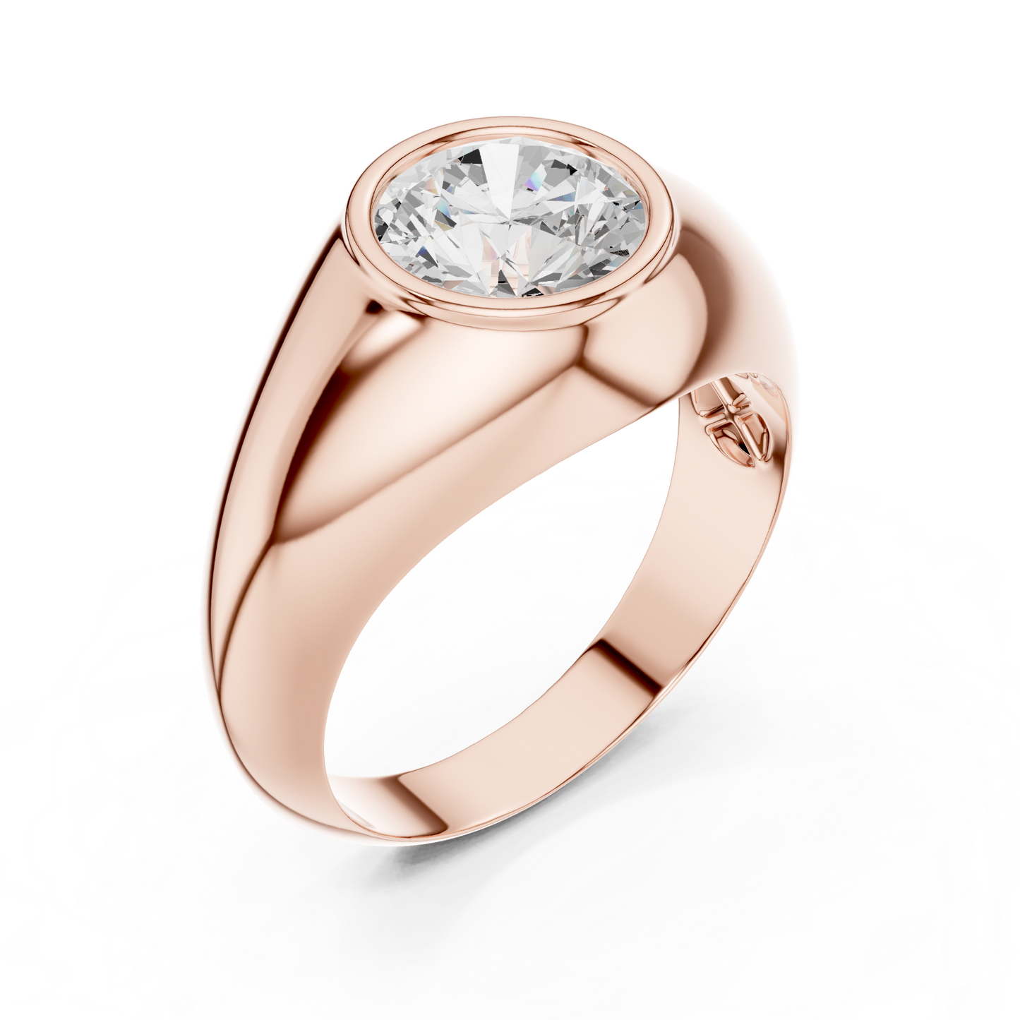 2.00 Ct Round Shape Lab grown Diamond 10k Solid White Shinny Gold Wedding Wear Men's Ring - HIGHCARAT DIAMONDS