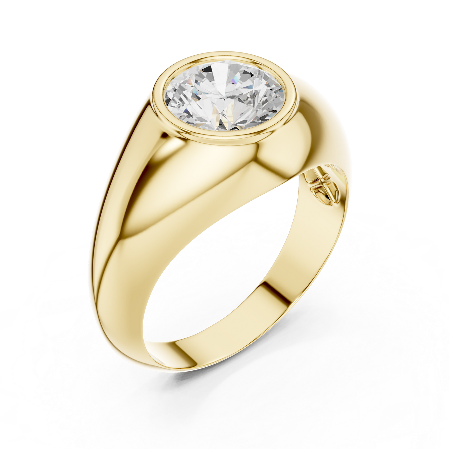 2.00 Ct Round Shape Lab grown Diamond 10k Solid White Shinny Gold Wedding Wear Men's Ring - HIGHCARAT DIAMONDS