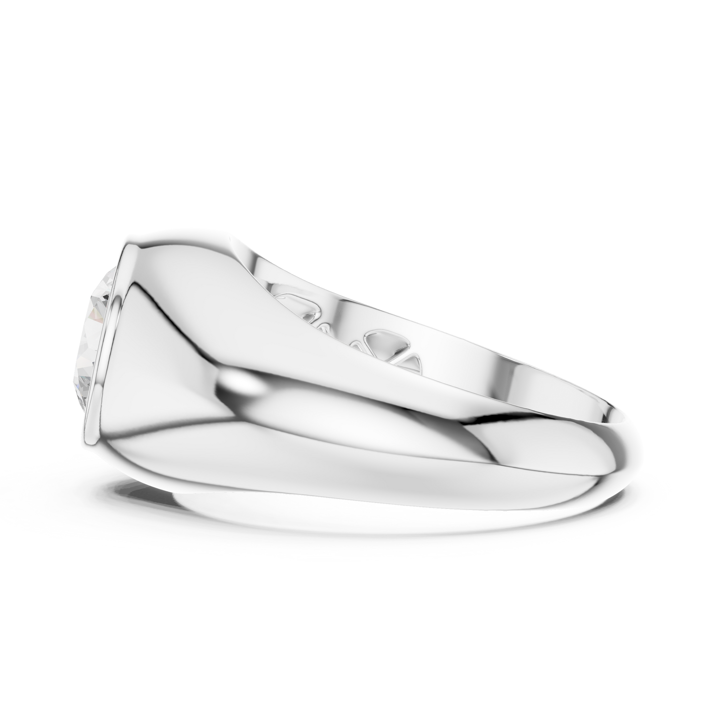 2.00 Ct Round Shape Lab grown Diamond 10k Solid White Shinny Gold Wedding Wear Men's Ring - HIGHCARAT DIAMONDS