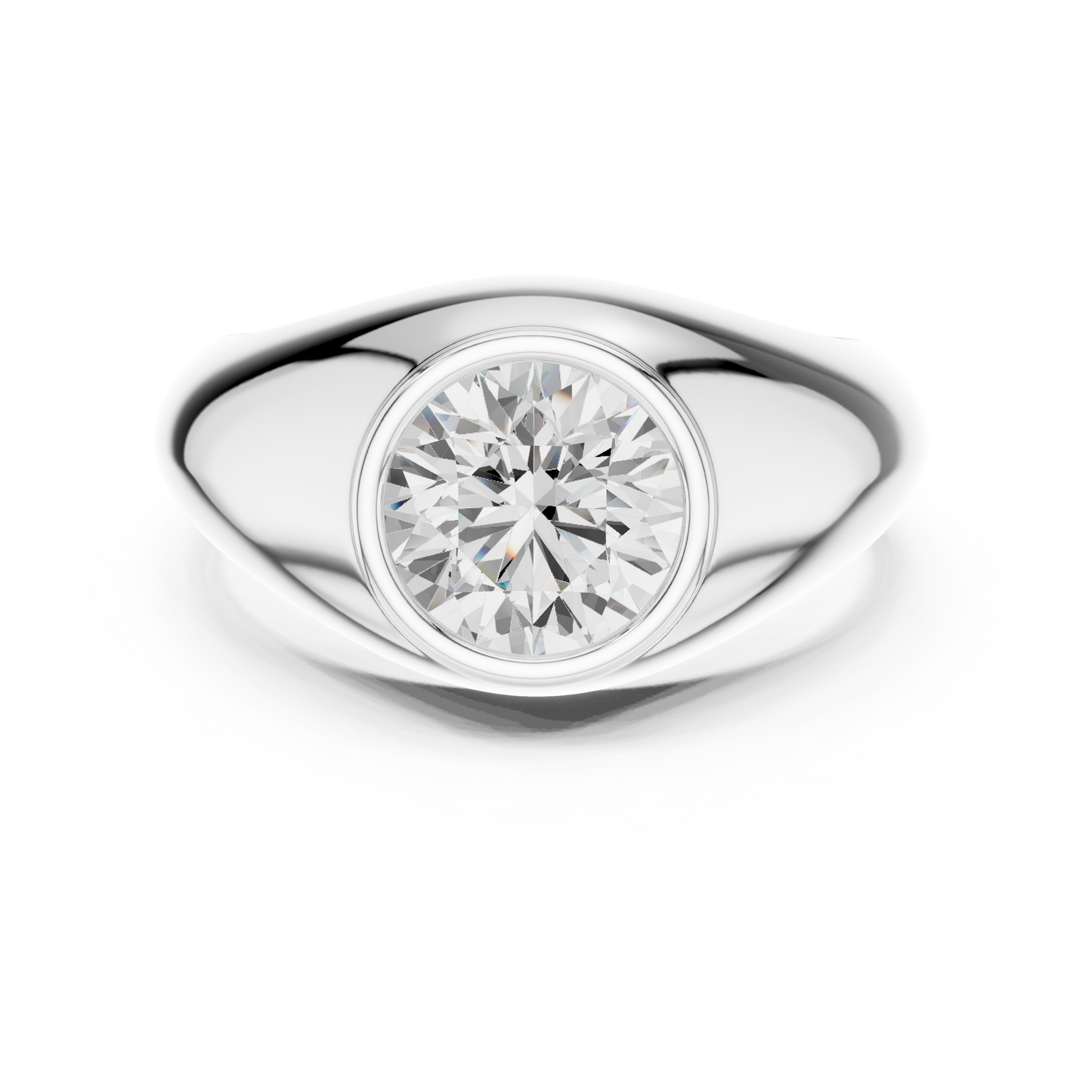 2.00 Ct Round Shape Lab grown Diamond 10k Solid White Shinny Gold Wedding Wear Men's Ring - HIGHCARAT DIAMONDS
