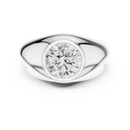 2.00 Ct Round Shape Lab grown Diamond 10k Solid White Shinny Gold Wedding Wear Men's Ring - HIGHCARAT DIAMONDS