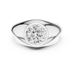 2.00 Ct Round Shape Lab grown Diamond 10k Solid White Shinny Gold Wedding Wear Men's Ring - HIGHCARAT DIAMONDS
