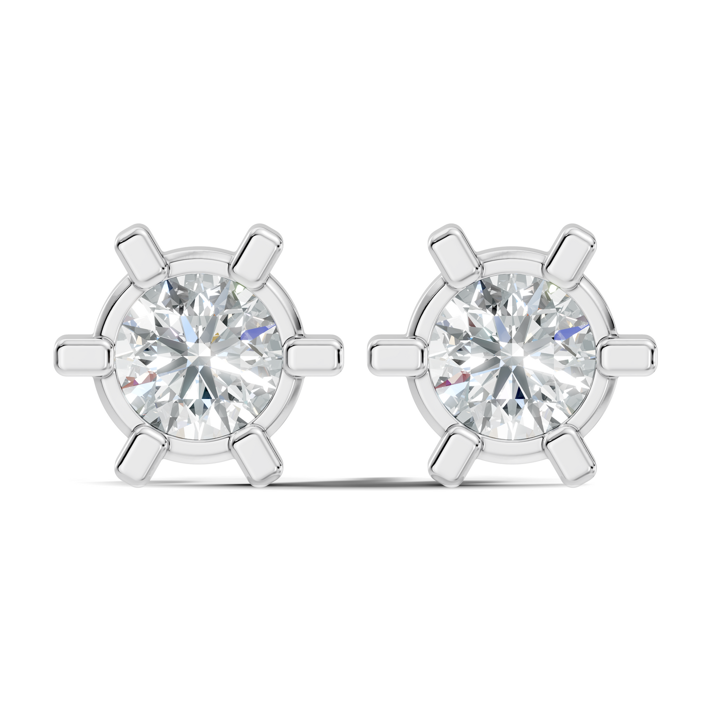 14k Solid Gold Lab Grown Diamond Round Shape Stunning New Vintage Earrings For Anniversary Gift - HIGHCARAT DIAMONDS