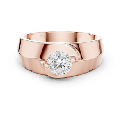 Round Shape Lab Grown Diamond Solitaire Vintage Fabulous Unique Type Diamond Ring for men Daily wear - HIGHCARAT DIAMONDS