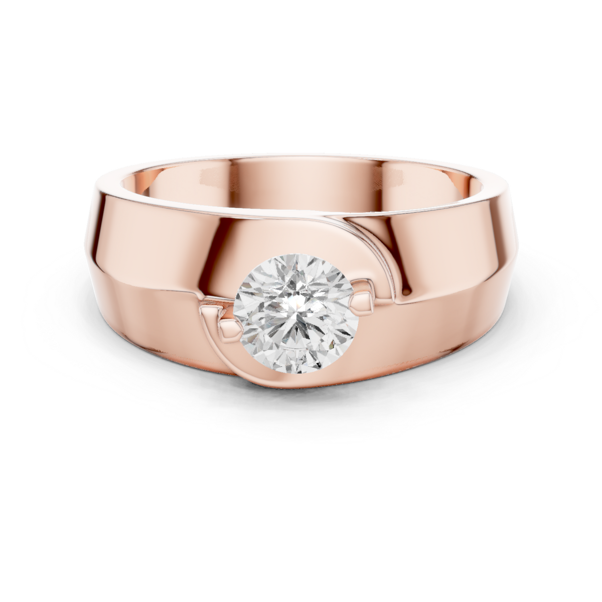 Round Shape Lab Grown Diamond Solitaire Vintage Fabulous Unique Type Diamond Ring for men Daily wear - HIGHCARAT DIAMONDS