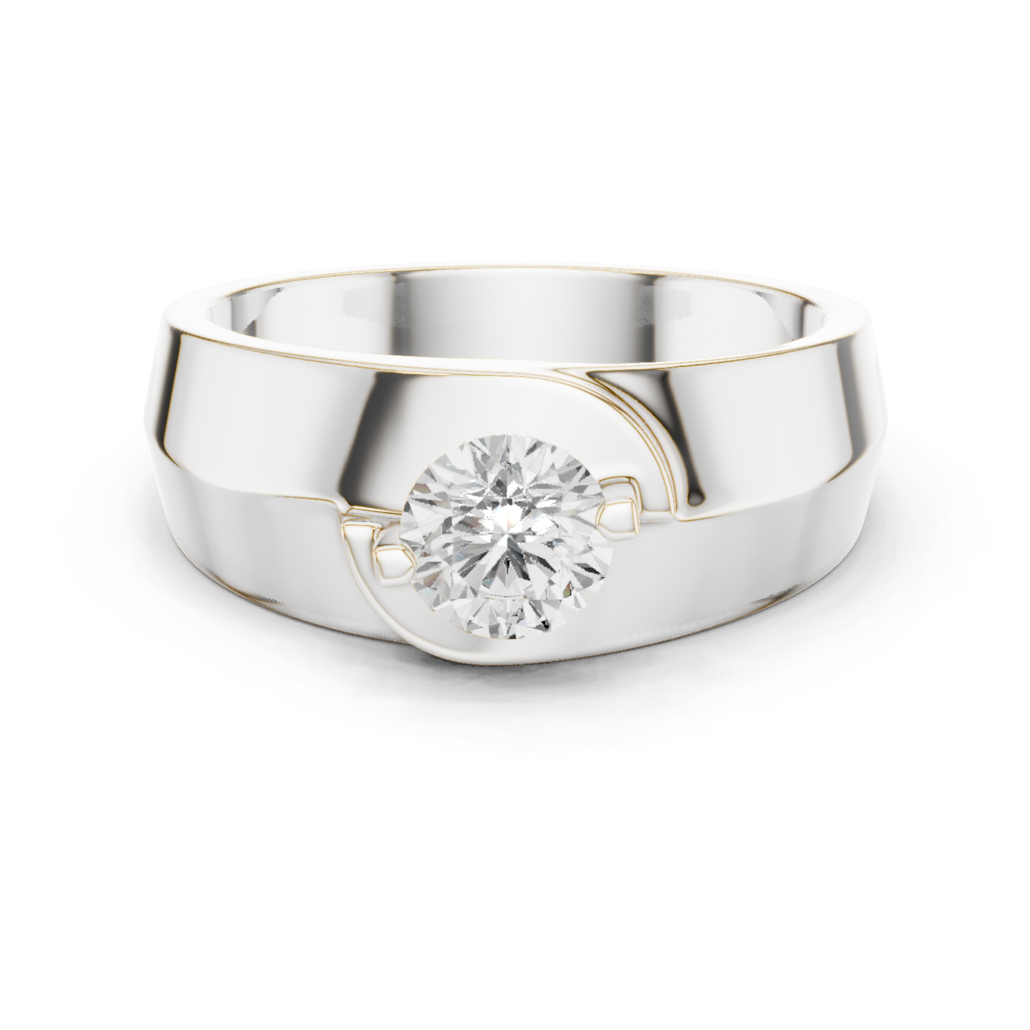 Round Shape Lab Grown Diamond Solitaire Vintage Fabulous Unique Type Diamond Ring for men Daily wear - HIGHCARAT DIAMONDS