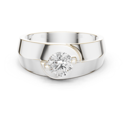 Round Shape Lab Grown Diamond Solitaire Vintage Fabulous Unique Type Diamond Ring for men Daily wear - HIGHCARAT DIAMONDS