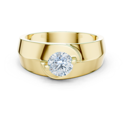 Round Shape Lab Grown Diamond Solitaire Vintage Fabulous Unique Type Diamond Ring for men Daily wear - HIGHCARAT DIAMONDS