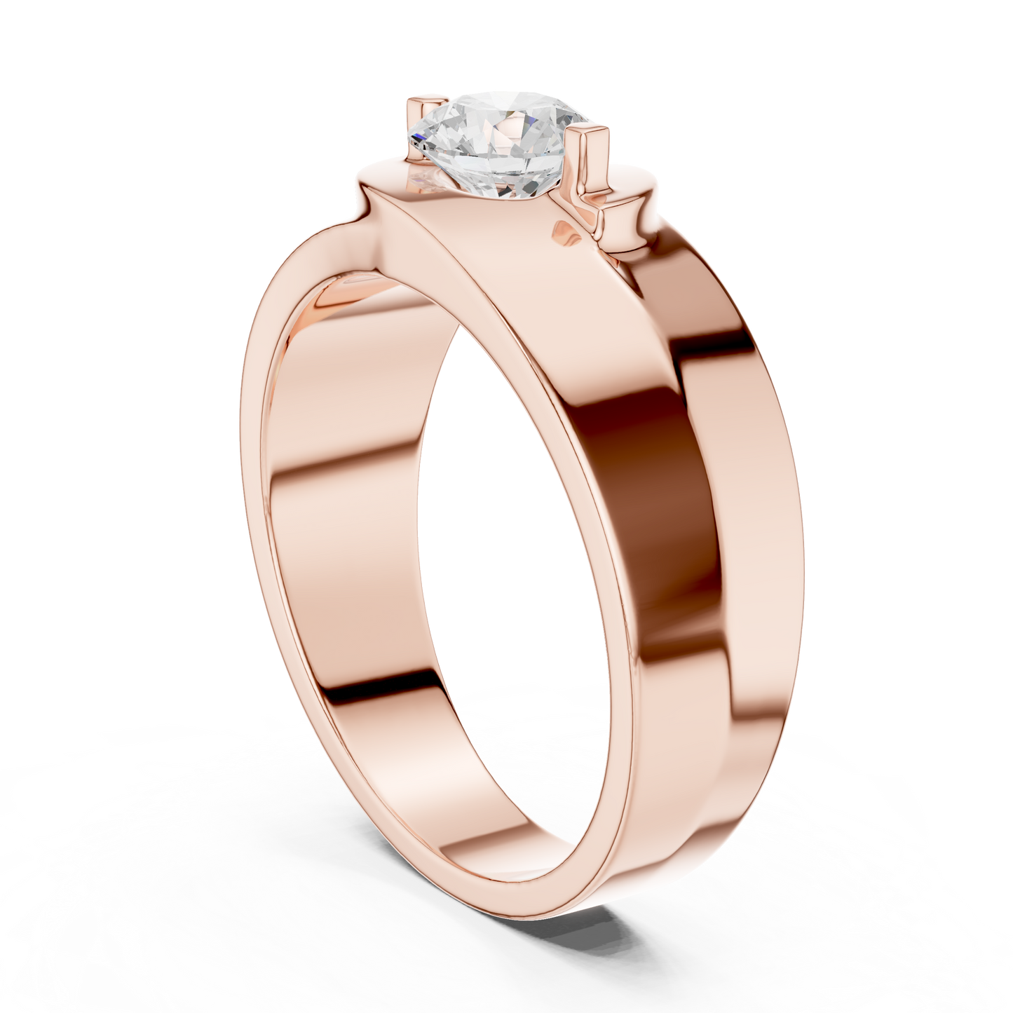Round Shape Lab Grown Diamond Solitaire Vintage Fabulous Unique Type Diamond Ring for men Daily wear - HIGHCARAT DIAMONDS