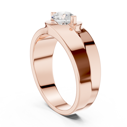 Round Shape Lab Grown Diamond Solitaire Vintage Fabulous Unique Type Diamond Ring for men Daily wear - HIGHCARAT DIAMONDS